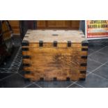 A Large Late Victorian Oak Metal Clad Silver Chest, Makers Name Dodge & Co Manchester.
