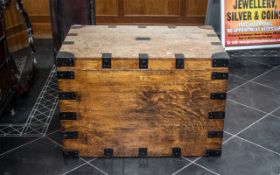 A Large Late Victorian Oak Metal Clad Silver Chest, Makers Name Dodge & Co Manchester.