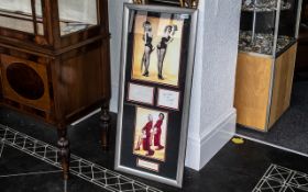 Marilyn Monroe & Jane Russell Signed Framed Stills from 'Gentlemen Prefer Blondes'.