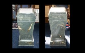 Early 20th Century Marble Effect Wooden Pair of Column Pedestals,