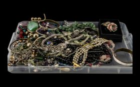 Tray of Miscellaneous Costume Jewellery, bangles, brooches, watches, necklaces etc.