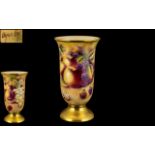 Royal Worcester Ex Artist Brian Cox Signed and Hand Painted Fruits Vase ' Fallen Fruits ' Still