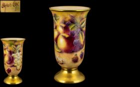 Royal Worcester Ex Artist Brian Cox Signed and Hand Painted Fruits Vase ' Fallen Fruits ' Still