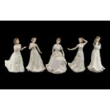Collection of Five Royal Doulton Figures, comprising 'Cherish', 'Welcome', 'Embrace', 'Charmed',