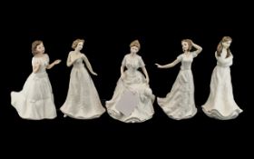 Collection of Five Royal Doulton Figures, comprising 'Cherish', 'Welcome', 'Embrace', 'Charmed',