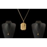 Ladies 9ct Gold Hinged Locket with Attached 9ct Gold Chain. Both with Full Hallmarks for 9ct.