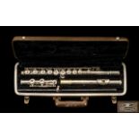 Vintage Buescher Silver Plated Flute Model name 'Aristocrat', in original hard shell case.