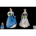 Royal Doulton Hand Painted Pair of Porcelain Figures. Comprises 1/ ' Helen ' HN3601. Modelled by N.