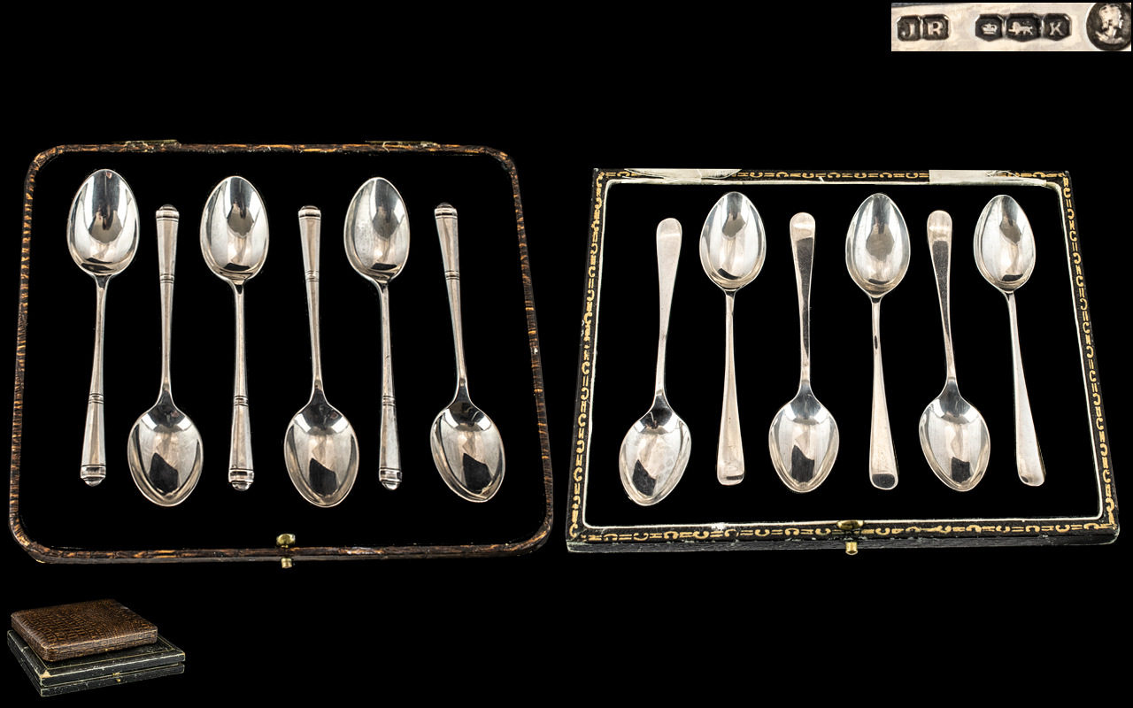 A Boxed Set of Coronation Queen Elizabeth II Sterling Silver Teaspoons ( 6 ) In Total.