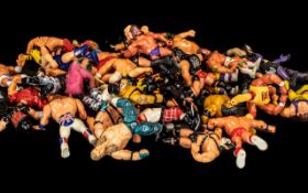 Collection of WWF Wrestler Figures, 33 in total, all different characters.