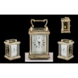 Silver Plated - Miniature Key-wind Carriage Clock with Visible Lever Escapement,