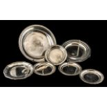 Seven Continental Silver Miniature Dishes, marked 800, in sizes from 3 inches (7.