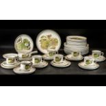 Denby China consisting of 8 dinner plates, 8 salad plates, 8 tea plates, 8 cups, 8 saucers,