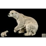 Royal Dux Large and Impressive - Porcelain Wild Animal Figure ' Polar Bear ' c.1930's. Royal Dux