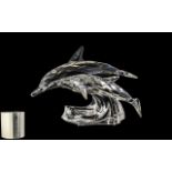 Swarovski Annual Members Piece 1990 - Lead Me - The Dolphins. Complete with original box.