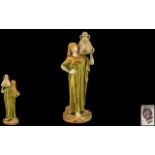 Royal Worcester Hand Painted Figure of a Classical Female Water Carrier, Wearing a Headdress and