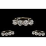 Ladies - Superb Quality 14ct White Gold 4 Stone Diamond Set Ring. Marked 14ct to Interior of