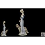 Lladro - Attractive and Tall Hand Painted Porcelain Figure ' Stepping Out ' Model No 1537.