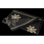 Vintage Betty Barclay Pure Silk Scarf, unusual design in black and cream colours.