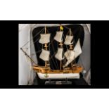 Wooden Model of Sailing Ship 'Santa Maria', mounted on a wooden base; 20 inches (app.