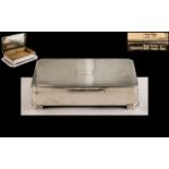 Gentleman's Superb Sterling Silver Table / Desk Cigarette Box With Cedar Wood Interior.