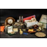 Mixed Box of Collectibles to include two Trench Art Shell cases,