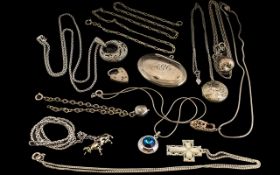 A Good Collection of Vintage Sterling Silver Jewellery Items. All Hallmarked for Sterling Silver.