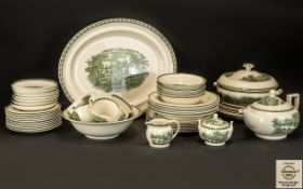 Wedgwood 'Lugano' Green Dinner Service,