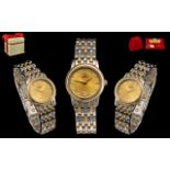 Omega - Ladies 18ct Gold and Steel Diamo