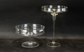 Two Glass Swedish Modern Style Comports