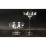 Two Glass Swedish Modern Style Comports