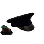 Military Hat with blue banding, in good
