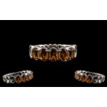 Madeira Citrine Band Ring, five oval cut