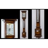 A Late Victorian Oak Stick Barometer mak