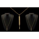 9ct Gold Long Belcher Chain with Attache