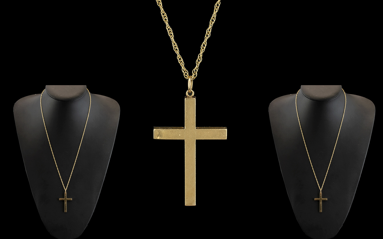 Ladies or Gents 9ct Gold Cross with Atta