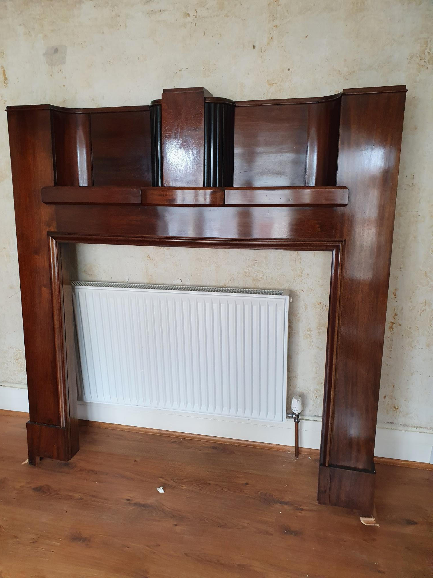 Art Deco Mahogany Fireplace Surround wit - Bild 2 aus 2