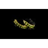 Peridot Hoop Earrings, each earring havi