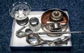 Miscellaneous Silver and Silver Mounted Items including coaster, Birmingham, B & Co.