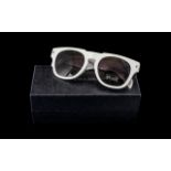 Prada Vintage Sunglasses, retro style white plastic frame,