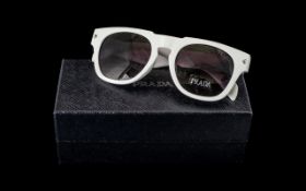 Prada Vintage Sunglasses, retro style white plastic frame,