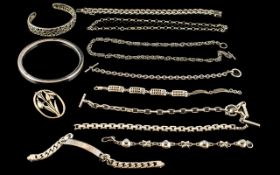 Excellent Collection of Vintage Sterling Silver Jewellery Items ( 12 ) Hallmarked Pieces,