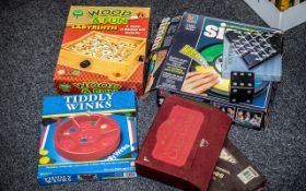 Box Of Toys To Include Double Twelve Dominoes, Rubiks Cube, Dice And card Game,
