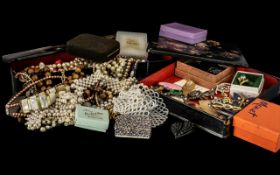 A Large Collection of Quality Vintage Costume Jewellery, comprising a large collection of brooches,