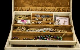 Collection of Quality Costume Jewellery, housed in a large cream jewellery box,