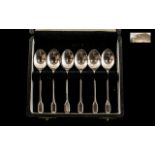 1960's - Ladies Petite Boxed Set of Six Sterling Silver Teaspoons of Small Size. Spoon length 3.