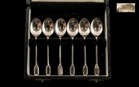 1960's - Ladies Petite Boxed Set of Six Sterling Silver Teaspoons of Small Size. Spoon length 3.