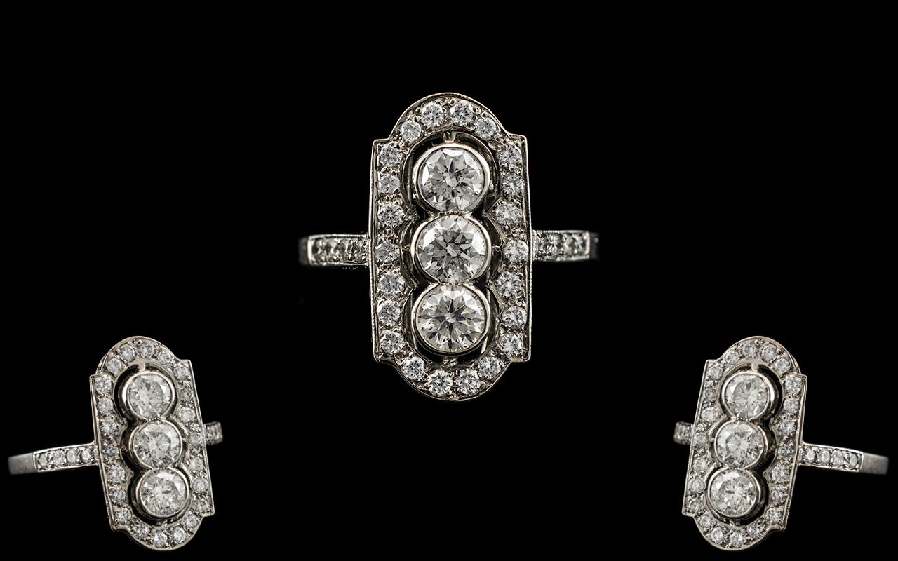 Platinum Superb Quality Diamond Set Ring of Attractive Design. Marked Platinum to Interior of Shank. - Image 2 of 2