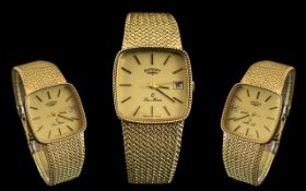 Rotary - San Marco Vintage Gentleman's Gold Plated Wrist Watch with Integral Bracelet and Date-Just,