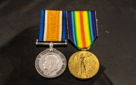 WWI MEDAL DUO, 228547 PTE W. ABRAHAM 1st Btn The London Rgt.